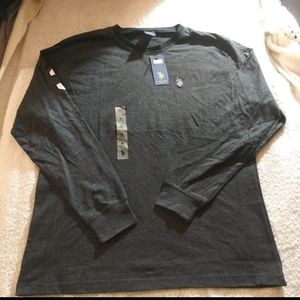 U.S. Polo ASSN. Heather Black Long Sleeve Crew Neck Shirt